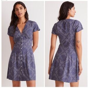 Madewell • NWT • Shirred Button-Front Mini Dress size 8